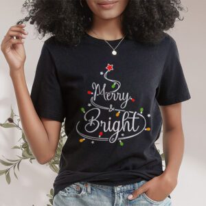 Funny Merry and Bright Christmas Lights Xmas Holiday Short Sleeve T Shirt 1