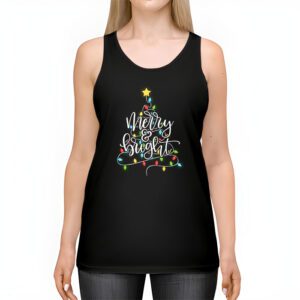 Funny Merry and Bright Christmas Lights Xmas Holiday Short Sleeve Tank Top 2 2