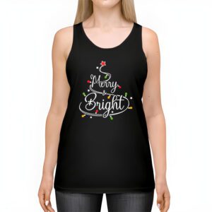 Funny Merry and Bright Christmas Lights Xmas Holiday Short Sleeve Tank Top 2