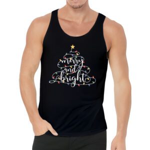 Funny Merry and Bright Christmas Lights Xmas Holiday Short Sleeve Tank Top 3 1