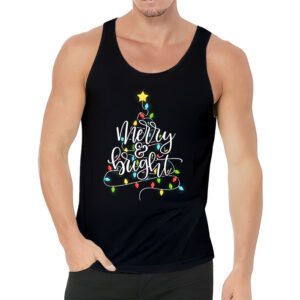 Funny Merry and Bright Christmas Lights Xmas Holiday Short Sleeve Tank Top 3 2