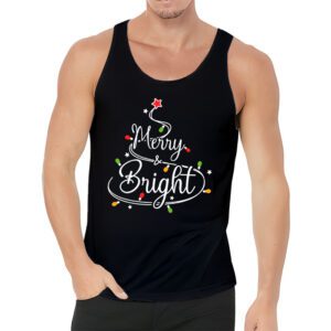 Funny Merry and Bright Christmas Lights Xmas Holiday Short Sleeve Tank Top 3