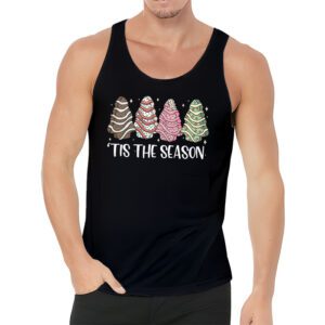 Funny Tis The Season Design Christmas Tree Cakes Debbie Tank Top 3 4