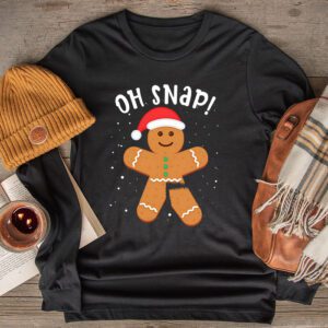 Gingerbread Man Oh Snap Christmas Cookie Costume Baking Team Longsleeve Tee