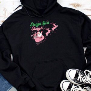 Groovy Pink Christmas Coffee Sleigh Girl Sleigh Xmas Holiday Hoodie