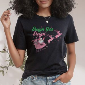 Groovy Pink Christmas Coffee Sleigh Girl Sleigh Xmas Holiday T Shirt 1 2