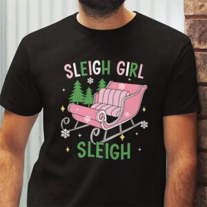 Groovy Pink Christmas Coffee Sleigh Girl Sleigh Xmas Holiday T Shirt 2 3