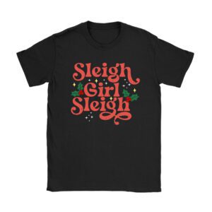 Groovy Pink Christmas Coffee Sleigh Girl Sleigh Xmas Holiday T-Shirt