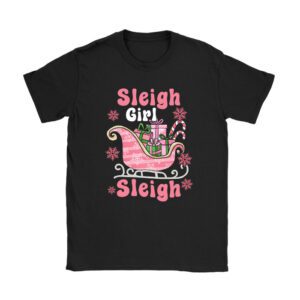Groovy Pink Christmas Coffee Sleigh Girl Sleigh Xmas Holiday T-Shirt