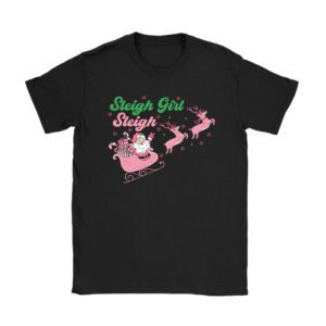 Groovy Pink Christmas Coffee Sleigh Girl Sleigh Xmas Holiday T-Shirt