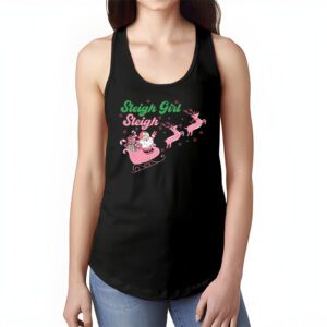 Groovy Pink Christmas Coffee Sleigh Girl Sleigh Xmas Holiday Tank Top 1 2