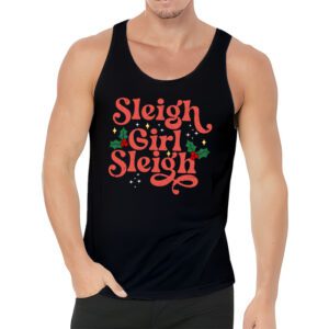 Groovy Pink Christmas Coffee Sleigh Girl Sleigh Xmas Holiday Tank Top 3 1