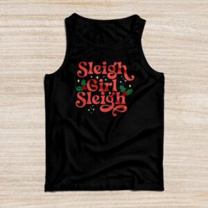 Groovy Pink Christmas Coffee Sleigh Girl Sleigh Xmas Holiday Tank Top