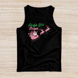 Groovy Pink Christmas Coffee Sleigh Girl Sleigh Xmas Holiday Tank Top