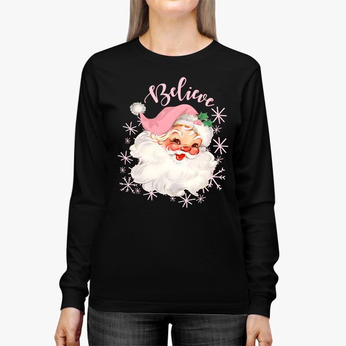 Groovy-Vintage-Pink-Santa-Claus-Believe-Christmas-Women-Kids-Longsleeve-Tee-2 Groovy Vintage Pink Santa Claus Believe Christmas Women Kids Longsleeve Tee 2 3