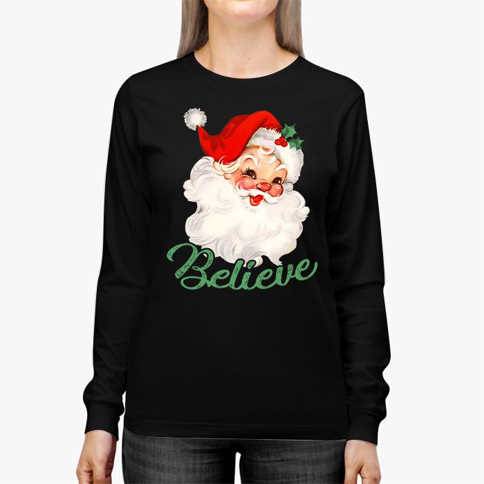 Groovy-Vintage-Pink-Santa-Claus-Believe-Christmas-Women-Kids-Longsleeve-Tee-2 Groovy Vintage Pink Santa Claus Believe Christmas Women Kids Longsleeve Tee 2