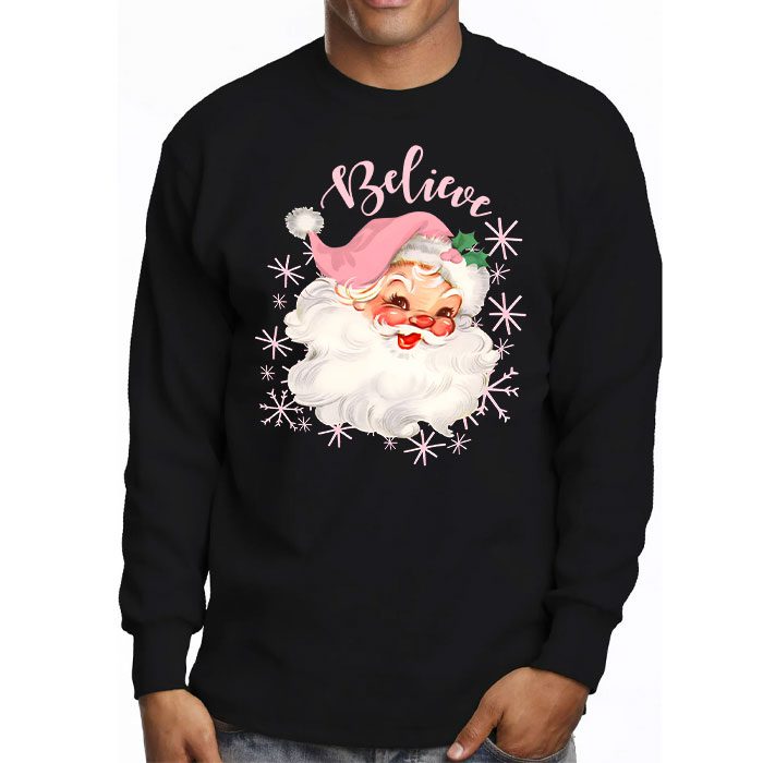 Groovy-Vintage-Pink-Santa-Claus-Believe-Christmas-Women-Kids-Longsleeve-Tee-3 Groovy Vintage Pink Santa Claus Believe Christmas Women Kids Longsleeve Tee 3 3