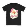 Groovy Vintage Pink Santa Claus Believe Christmas Women Kids T-Shirt