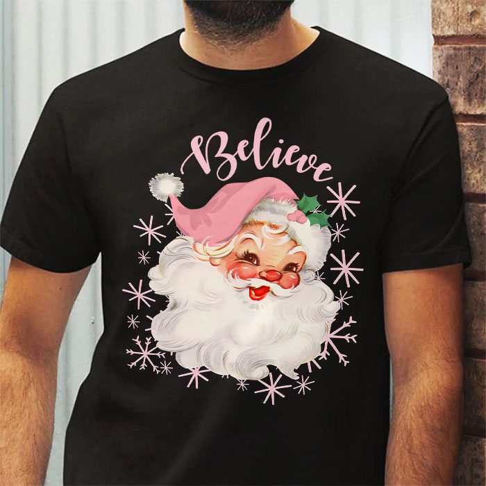 Groovy-Vintage-Pink-Santa-Claus-Believe-Christmas-Women-Kids-T-Shirt-2 Groovy Vintage Pink Santa Claus Believe Christmas Women Kids T Shirt 2 3