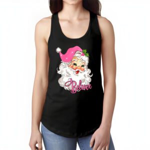 Groovy Vintage Pink Santa Claus Believe Christmas Women Kids Tank Top 1 6