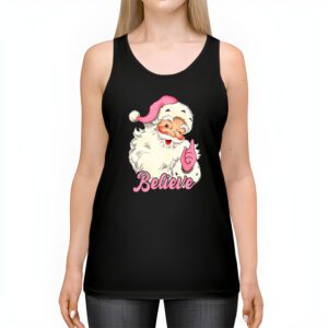 Groovy Vintage Pink Santa Claus Believe Christmas Women Kids Tank Top 2 5