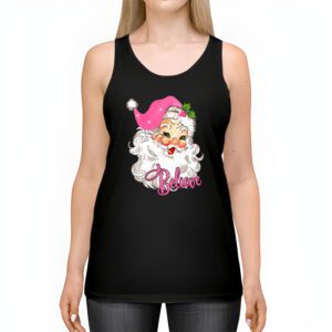 Groovy Vintage Pink Santa Claus Believe Christmas Women Kids Tank Top 2 6