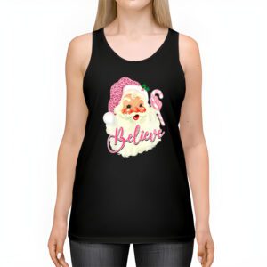 Groovy Vintage Pink Santa Claus Believe Christmas Women Kids Tank Top 2 8