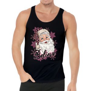 Groovy Vintage Pink Santa Claus Believe Christmas Women Kids Tank Top 3 7