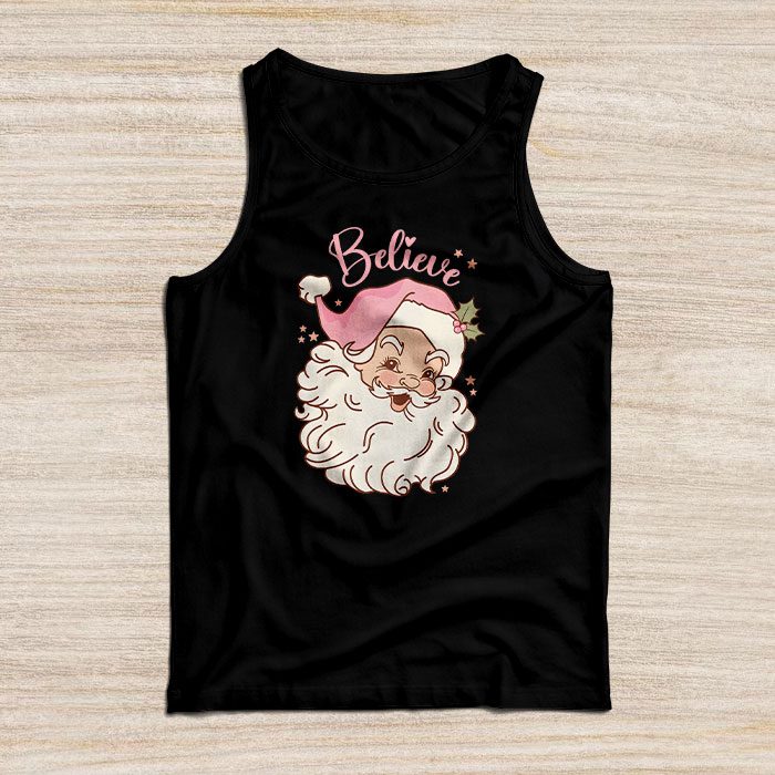 Groovy-Vintage-Pink-Santa-Claus-Believe-Christmas-Women-Kids-Tank-Top Groovy Vintage Pink Santa Claus Believe Christmas Women Kids Tank Top