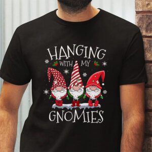Hanging With My Gnomies Funny Christmas Garden Gnome Gifts T Shirt 2