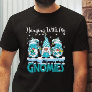 Hanging With My Gnomies Funny Christmas Garden Gnome Gifts T Shirt 2 4