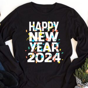 Happy New Year NYE Party 2024 Funny New Years Eve Confetti Longsleeve Tee 1 7