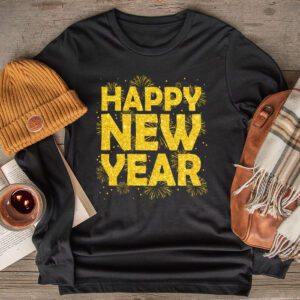 Happy New Year NYE Party 2024 Funny New Years Eve Confetti Longsleeve Tee