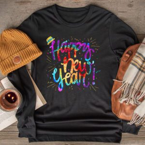 Happy New Year NYE Party 2024 Funny New Years Eve Confetti Longsleeve Tee