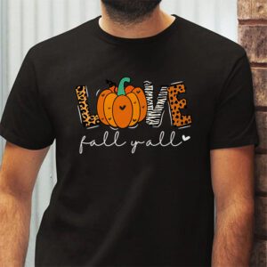 Hello Fall Pumpkin Love Fall YAll Leopard Peace Love Fall T Shirt 2 1