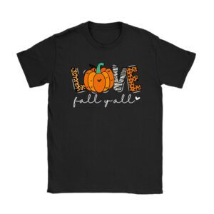 Hello Fall Pumpkin Love Fall Y'All Leopard Peace Love Fall T-Shirt