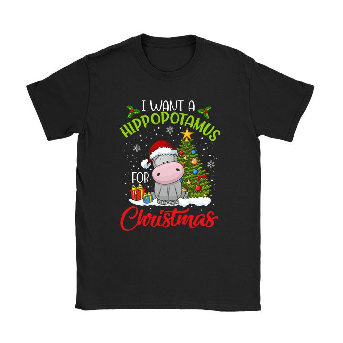 I-Want-A-Hippopotamus-For-Christmas-Xmas-Hippo-for-Kid-Women-T-Shirt I Want A Hippopotamus For Christmas Xmas Hippo for Kid Women T-Shirt
