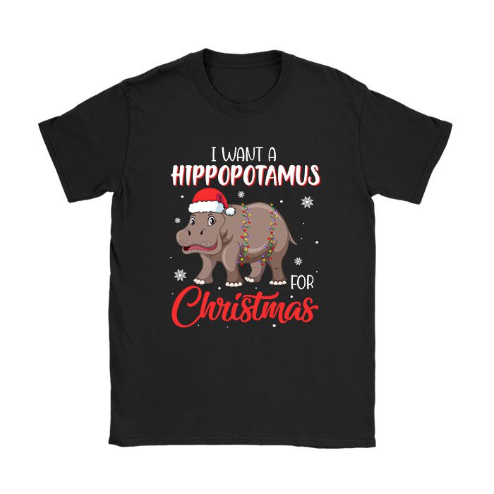 I-Want-A-Hippopotamus-For-Christmas-Xmas-Hippo-for-Kid-Women-T-Shirt I Want A Hippopotamus For Christmas Xmas Hippo for Kid Women T-Shirt