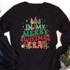 In My Merry Swiftmas Era Christmas Tree Snowflake Xmas Retro Longsleeve Tee 1