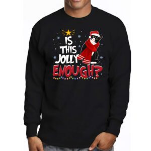 Is This Jolly Enough Black Cat Merry Christmas Tree Lights Longsleeve Tee 3 3