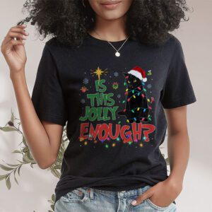 Is This Jolly Enough Black Cat Merry Christmas Tree Lights T Shirt 1 1