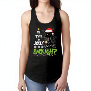 Is This Jolly Enough Black Cat Merry Christmas Tree Lights Tank Top 1 2