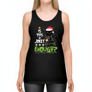 Is This Jolly Enough Black Cat Merry Christmas Tree Lights Tank Top 2 2