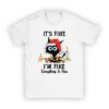 It's Fine I'm Fine Everything Is Fine Christmas Cat Santa T-Shirt