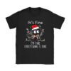 It's Fine I'm Fine Everything Is Fine Christmas Cat Santa T-Shirt