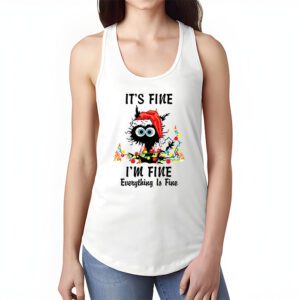 Its Fine Im Fine Everything Is Fine Christmas Cat Santa Tank Top 1