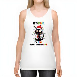 Its Fine Im Fine Everything Is Fine Christmas Cat Santa Tank Top 2 1