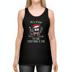 Its Fine Im Fine Everything Is Fine Christmas Cat Santa Tank Top 2 3