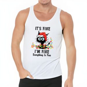 Its Fine Im Fine Everything Is Fine Christmas Cat Santa Tank Top 3