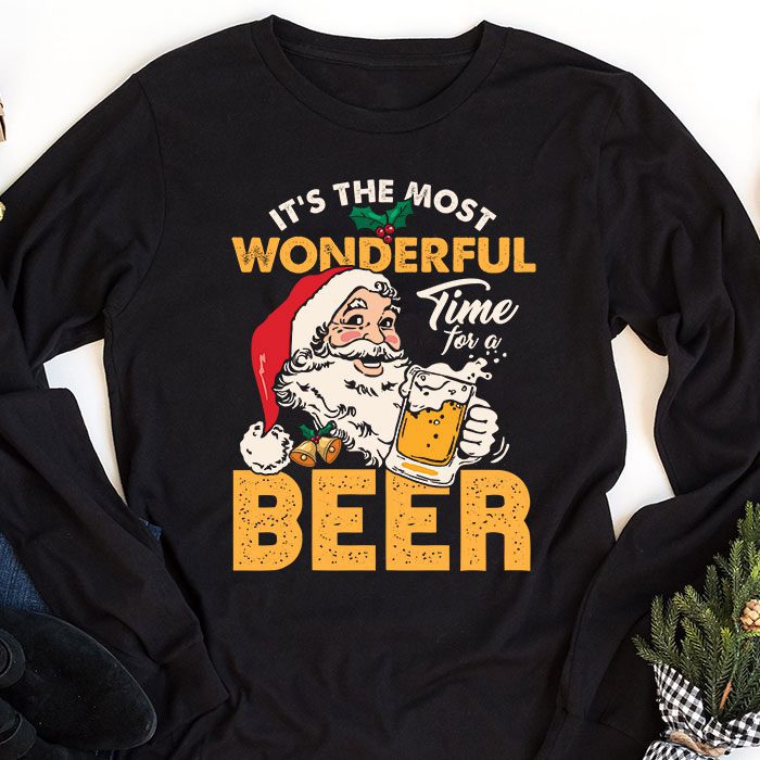 Its-The-Most-Wonderful-Time-For-A-Beer-Santa-Hat-Christmas-Longsleeve-Tee-1 Its The Most Wonderful Time For A Beer Santa Hat Christmas Longsleeve Tee 1 1